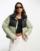 The North Face Saikuru puffer jacket in cream and black