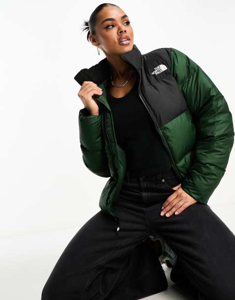 노스페이스 The North Face Saikuru puffer jacket in pine green and black,MID green