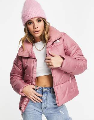 womens north face pink puffer jacket