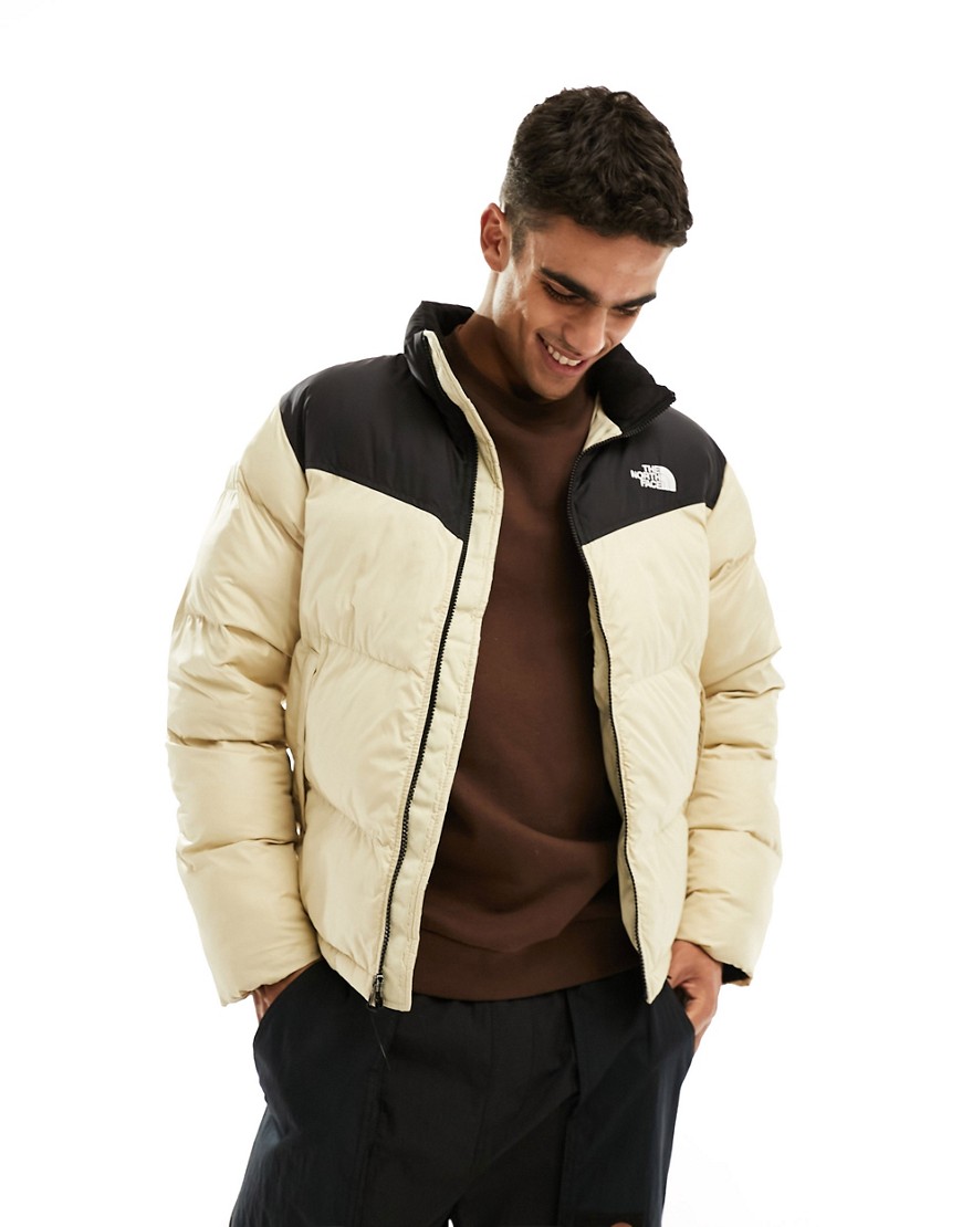The North Face Saikuru puffer jacket in stone and black-Neutral