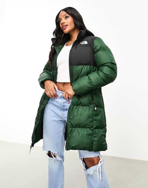 The North Face – Saikuru – Zielono-czarny długi płaszcz ocieplany, 3 z 4