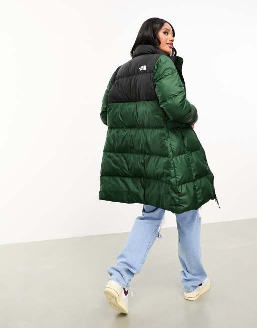 The North Face – Saikuru – Zielono-czarny długi płaszcz ocieplany, 4 z 4