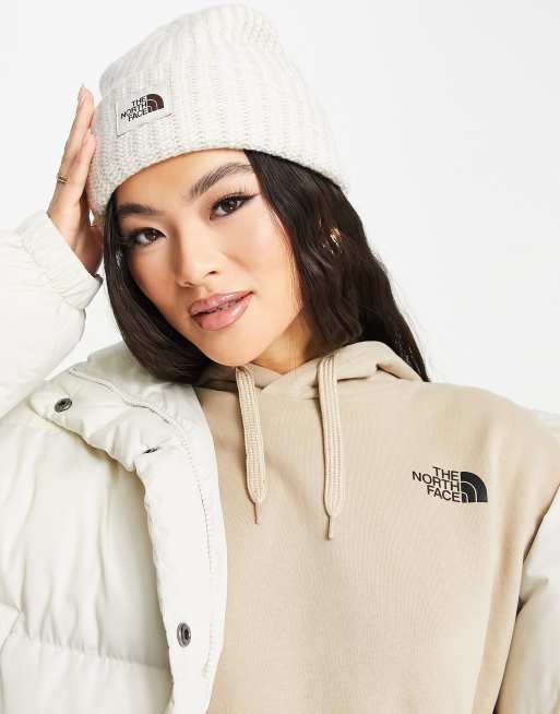 North face cheap beanie white