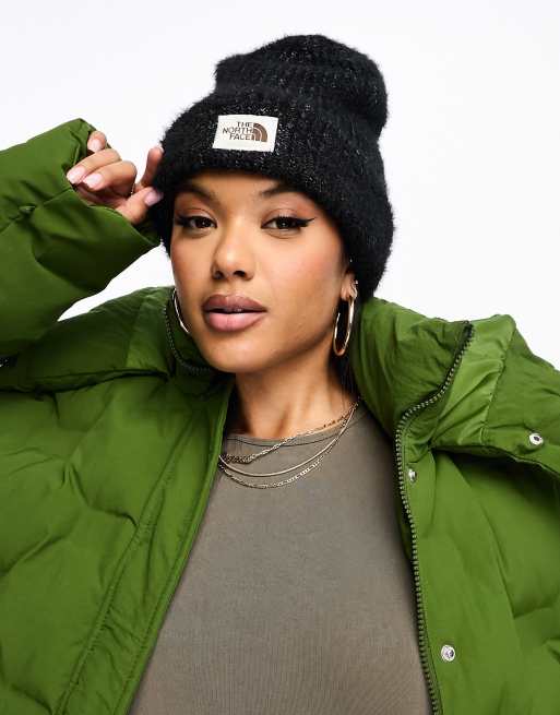 Green north sale face beanie