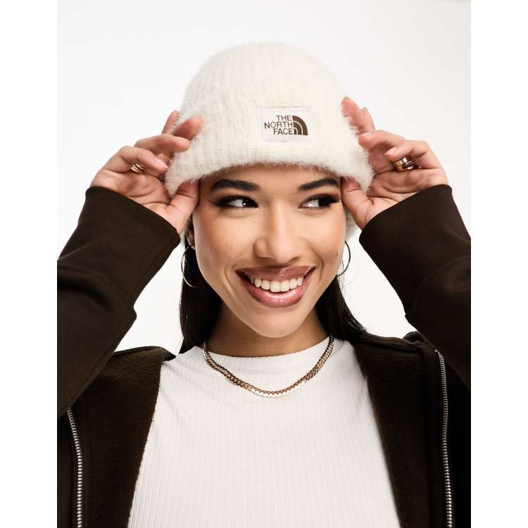 The North Face Salty Bae rib knit beanie in off white ASOS