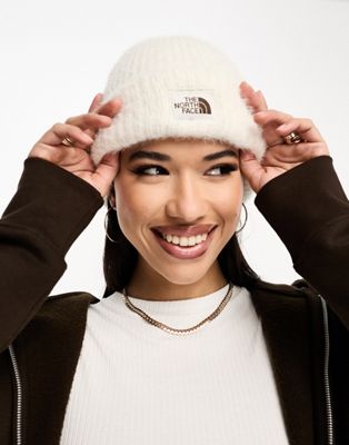 The North Face Salty Bae rib knit beanie in off white - ASOS Price Checker