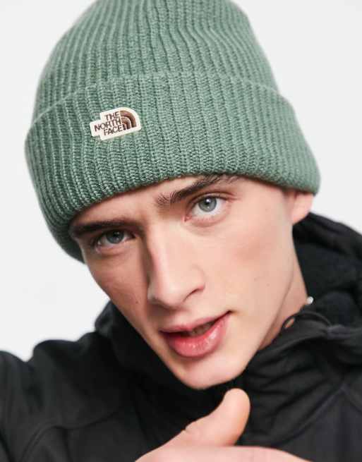 north face green beanie