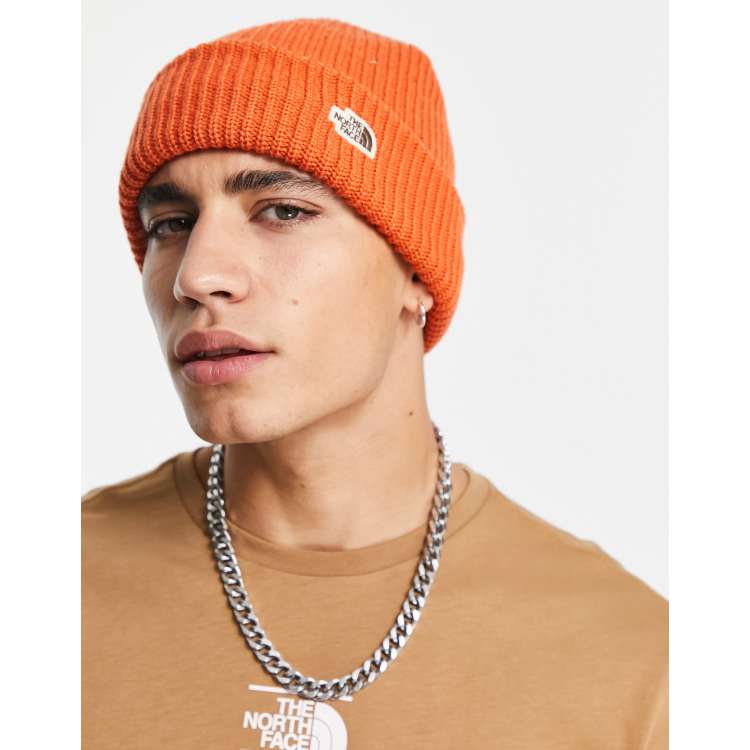 North face salty dog beanie orange on sale