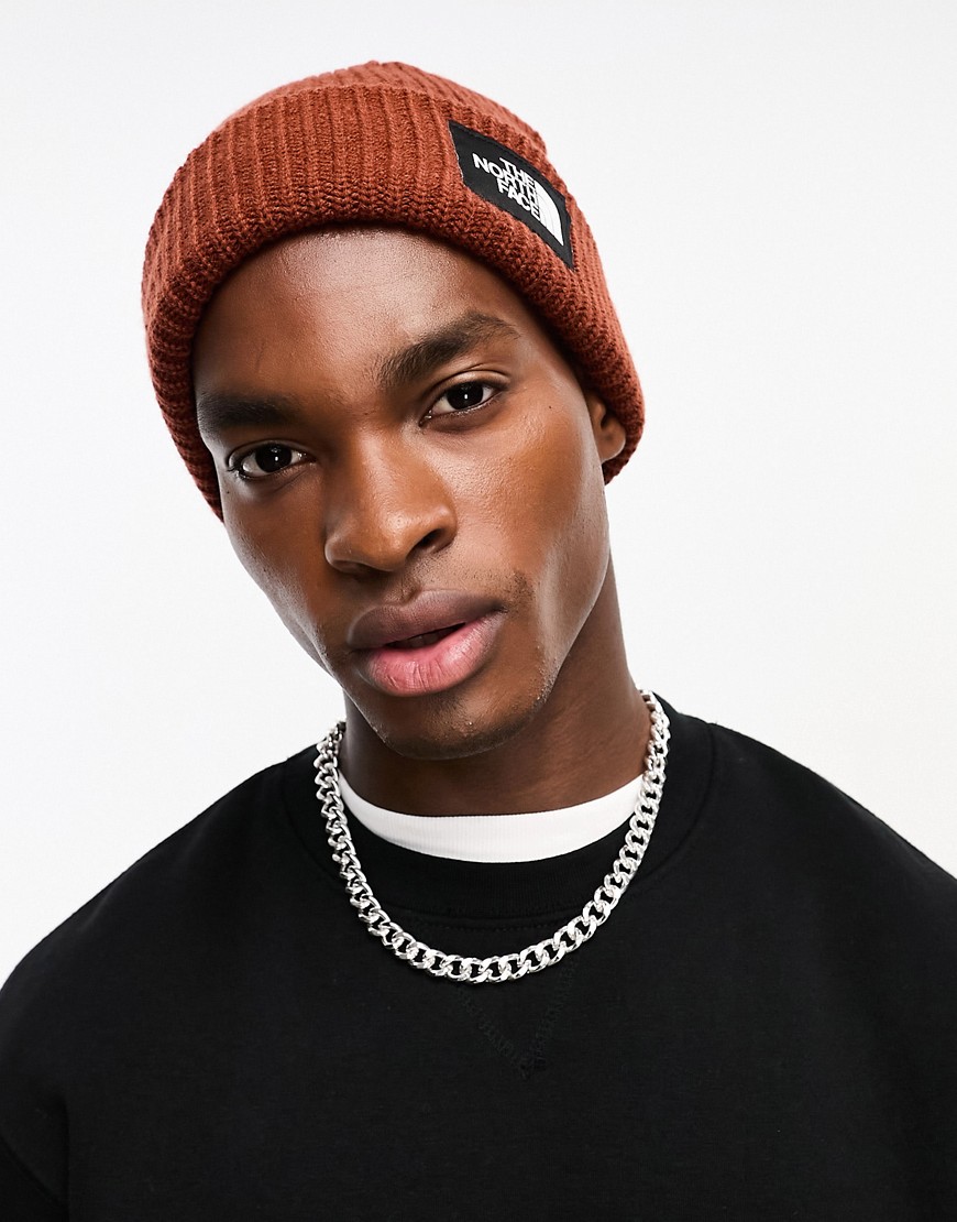 The North Face Salty Dog ribbed beanie in brown