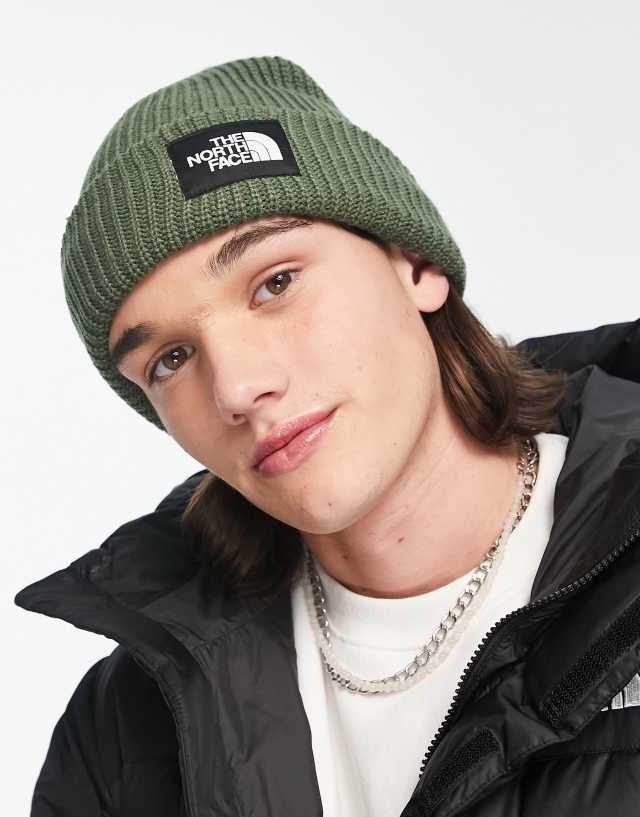 The North Face Salty lined beanie in khaki