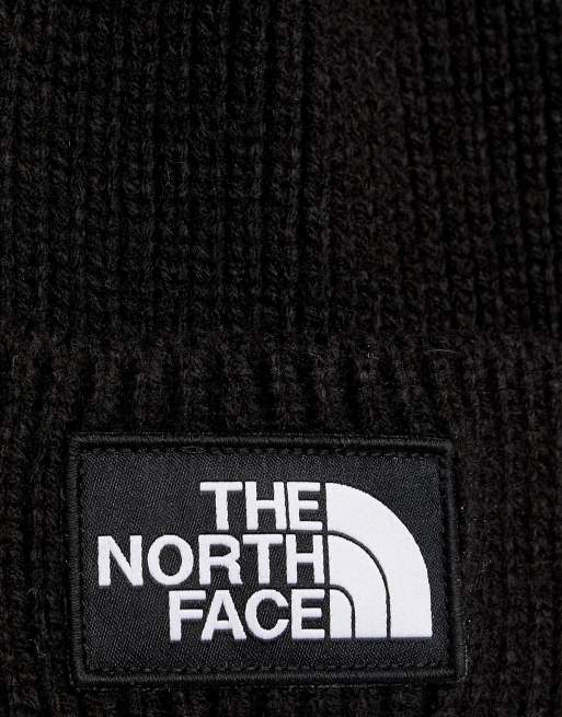 The North Face – Schwarze Strickmütze mit Aufschlag und Box-Logo, 3 von 4