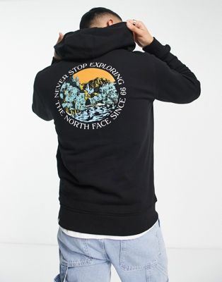 The North Face Seasonal back print hoodie in black