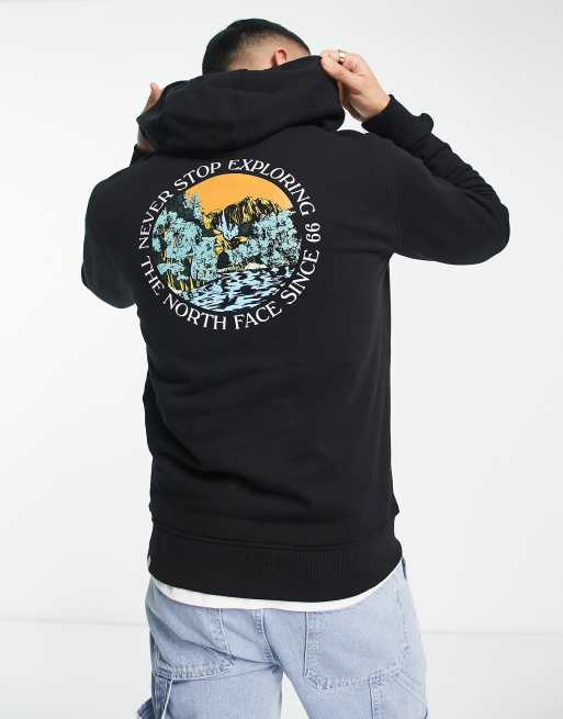 The North Face Seasonal back print hoodie in black | ASOS