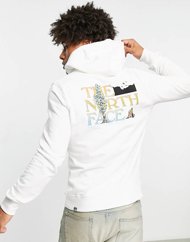 The North Face - seasonal back print hoodie in off white