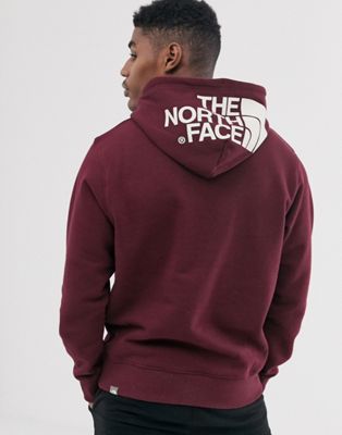 maroon north face hoodie