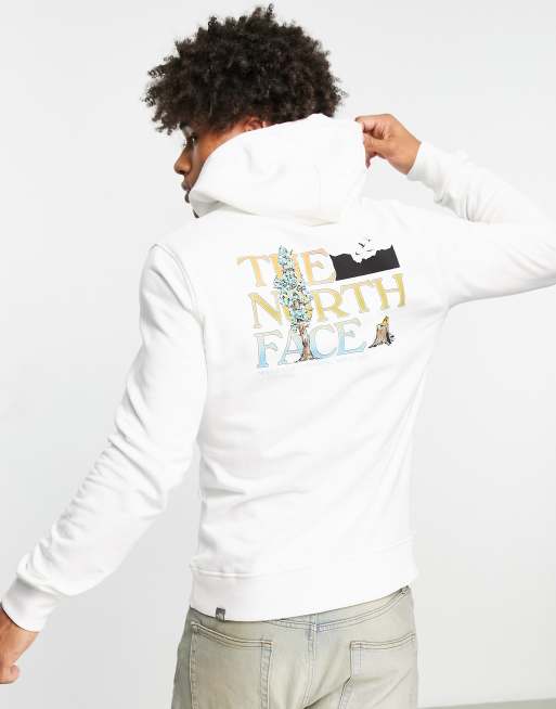 The North Face – Seasonal – Kapuzenpullover in gebrochenem Weiß mit Rückenprint