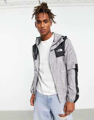 grey north face jacket
