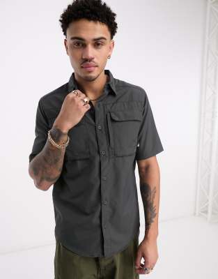 The North Face Sequoia short sleeve tech shirt in dark grey