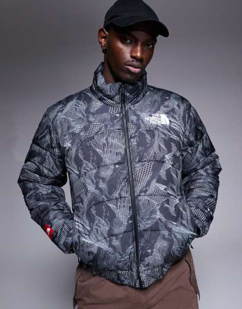 The North Face - Seven Summits 2000 - Piumino grigio con stampa di montagna - view 1