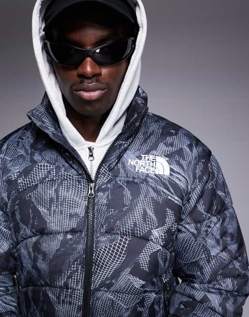 The North Face - Seven Summits 2000 - Piumino grigio con stampa di montagna, 2 di 4
