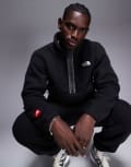 [The North Face] The North Face Seven Summits Fleeski 1/4 zip heavyweight fleece jacket in black XS BLACK