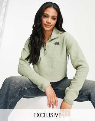 The North Face Sherpa cropped fleece in green Exclusive at ASOS  - ASOS Price Checker