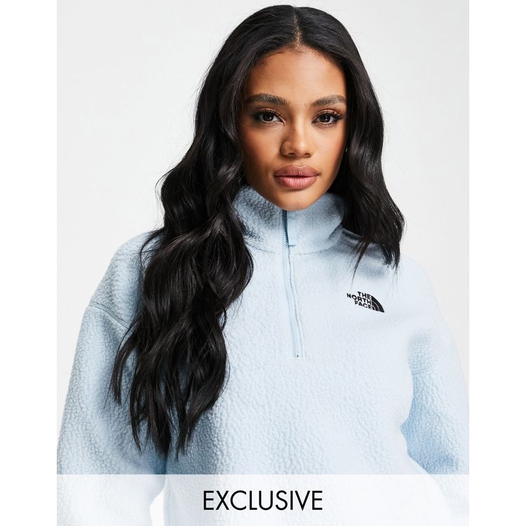 The North Face Sherpa cropped fleece in light blue - Exclusive to ASOS