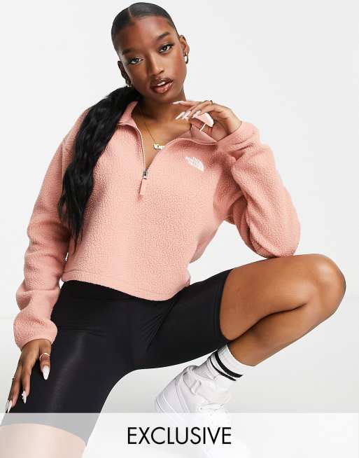 The North Face Osito cropped sherpa fleece in pink Exclusive at ASOS