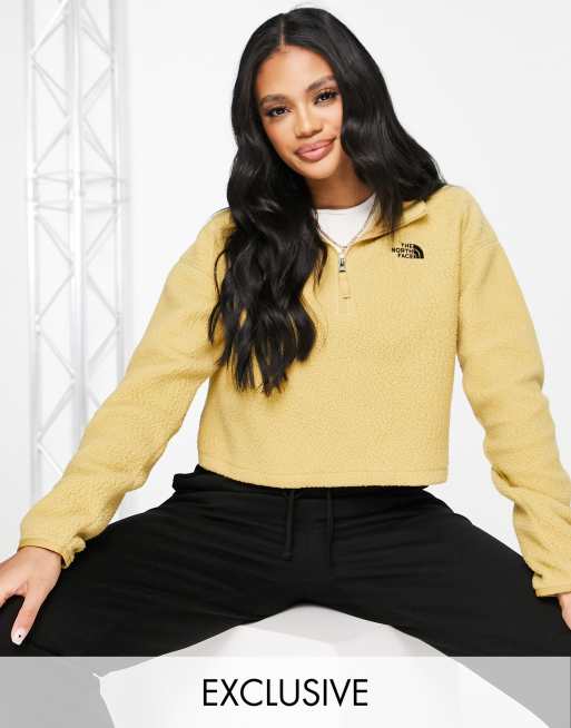 The North Face Sherpa cropped fleece in tan Exclusive at ASOS 