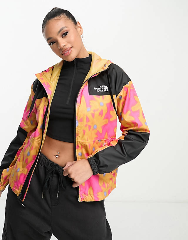 The North Face - sheru hooded shell jacket in yellow flower print exclusive at asos
