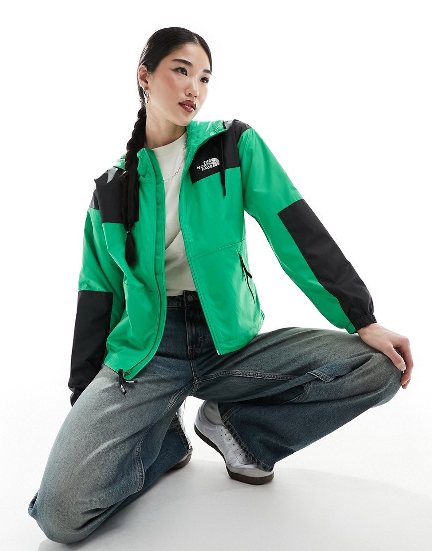The North Face Sheru logo jacket in green and black