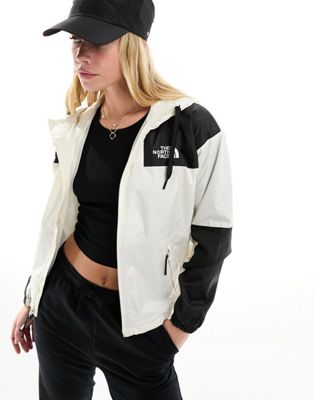 The North Face Sheru waterproof  hooded jacket in off white and black Exclusive at ASOS