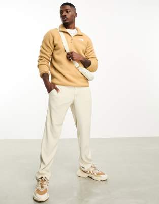 The North Face The North Face Shispare 1/4 zip high pile fleece in beige Exclusive at ASOS-Neutral