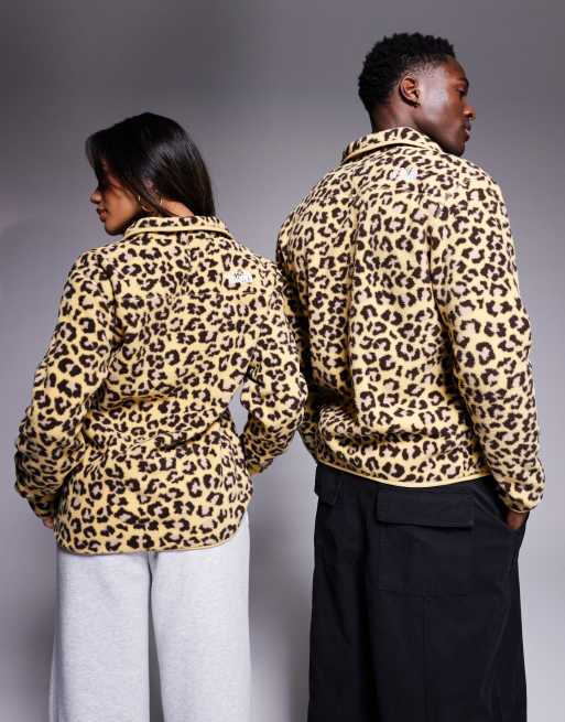 The North Face Shispare 1/4 zip logo fleece in leopard print exclusive to  ASOS