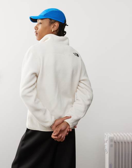 The North Face Shispare 1/4 zip logo fleece in off white exclusive to ASOS