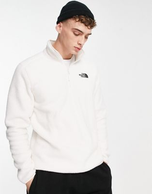 The North Face Shispare High Pile 1/4 Zip Fleece In Off White - Exclusive At Asos