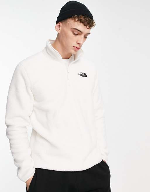 The North Face - Shispare - Råhvid højhalset fleece med 1/4 lynlås - Kun hos ASOS