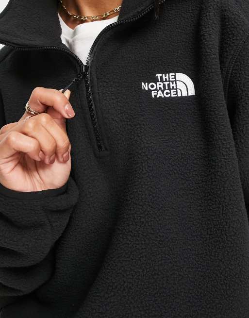 The North Face Sherpa 1/4 zip fleece in black