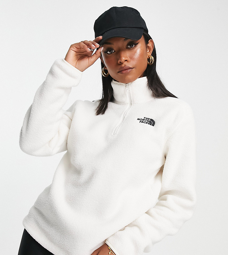 The North Face Shispare sherpa 1/4 zip fleece in off-white - Exclusive at ASOS
