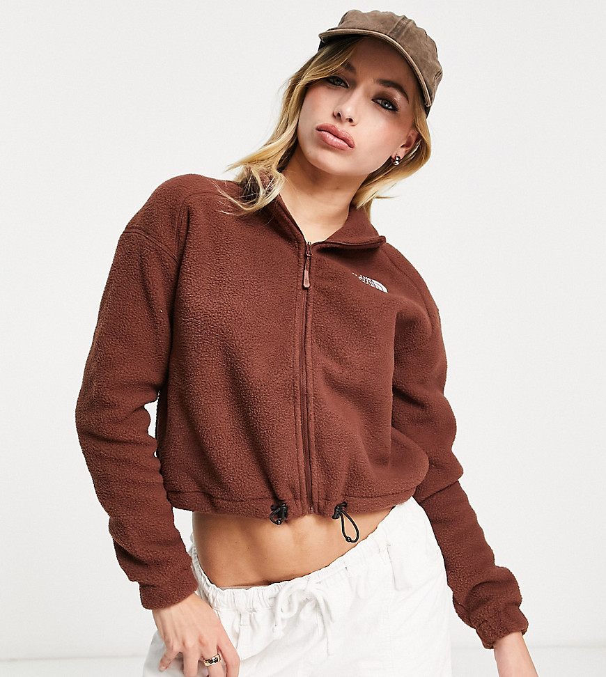 The North Face Shispare sherpa zip up fleece in brown - Exclusive at ASOS