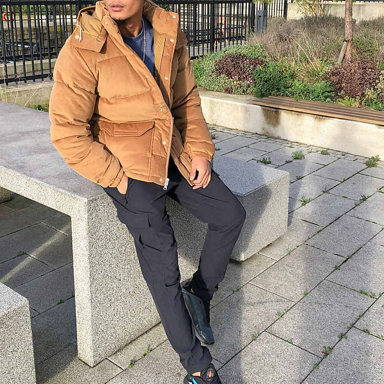 The North Face Sierra Down Corduroy puffer jacket in brown The North Face Sierra Down Corduroy puffer jacket in brown