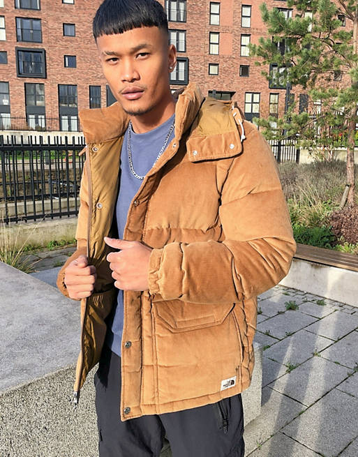 The North Face Sierra Down Corduroy puffer jacket in brown | ASOS