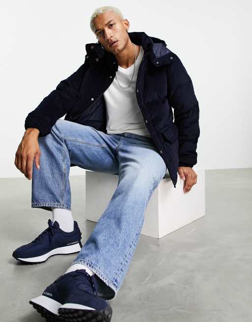 Navy corduroy 2024 puffer jacket