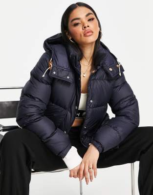 Navy north face puffer jacket deals