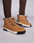 [The North Face] The North Face Sierra Mid fleece lined hiking boots in brown and white 37 Brown