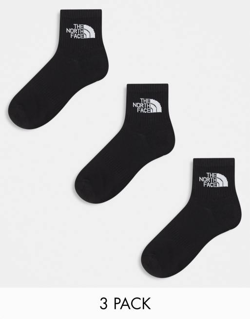  The North Face Simple Dome 3 pack logo ankle socks in black