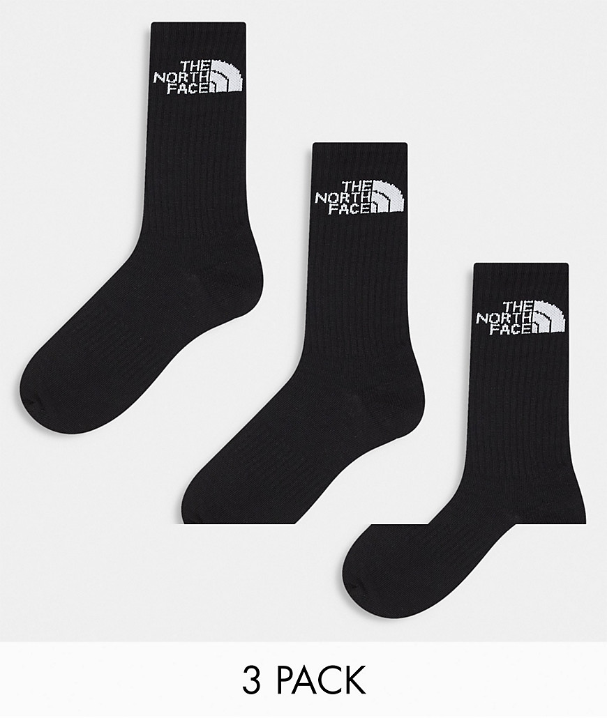 The North Face Simple Dome 3 pack logo socks in black
