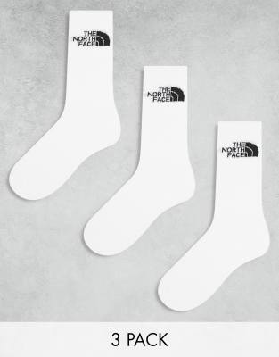 The North Face Simple Dome 3 pack logo socks in white