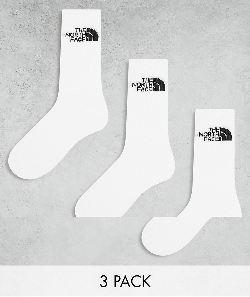 The North Face Simple Dome 3 pack logo socks in white