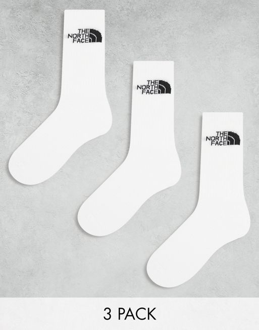 The North Face Simple Dome 3 pack logo socks in white | ASOS